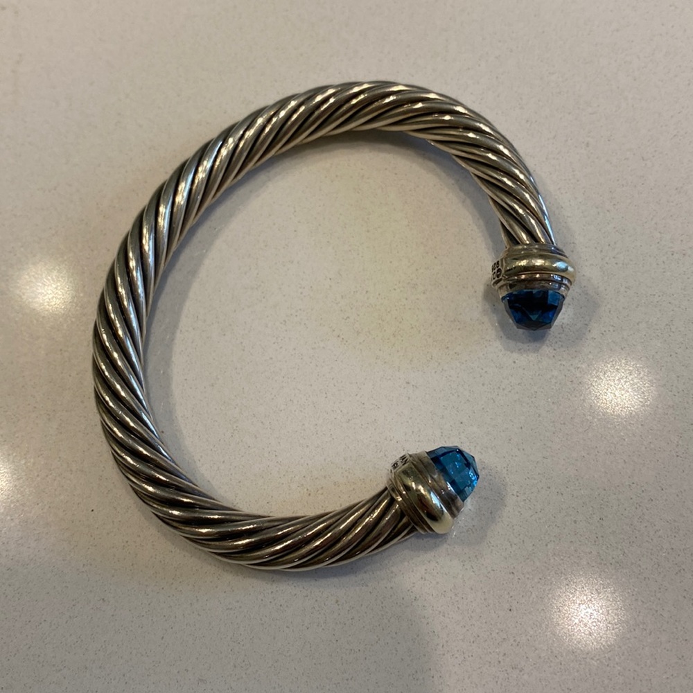 David Yurman Cable Classic Collection® Bracelet Blue Topaz & 14k Yellow Gold